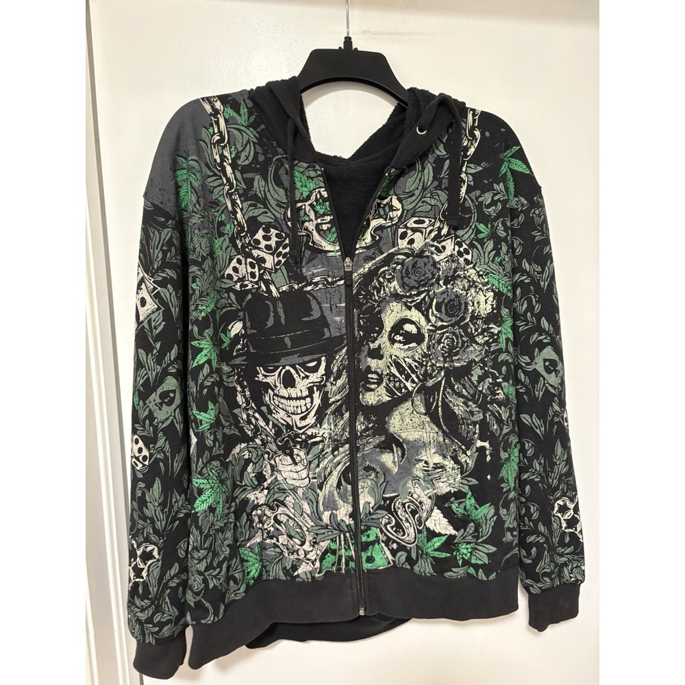 Y2K Skull Zip Hoodie Jesse Pinkman XL